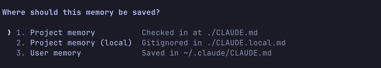 Adding memories in Claude Code