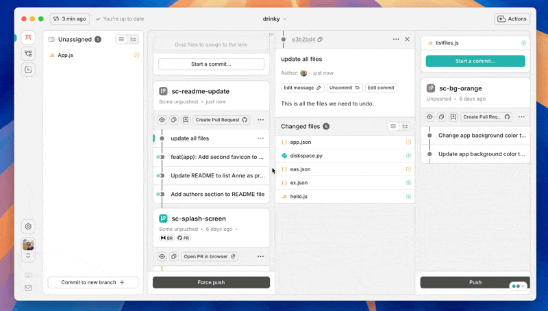 Uncommitting a file, then adding it back into the commit
